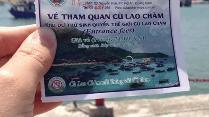 The ticket fees of Cham Island
