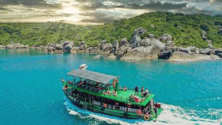 Traditional wooden boat cham island