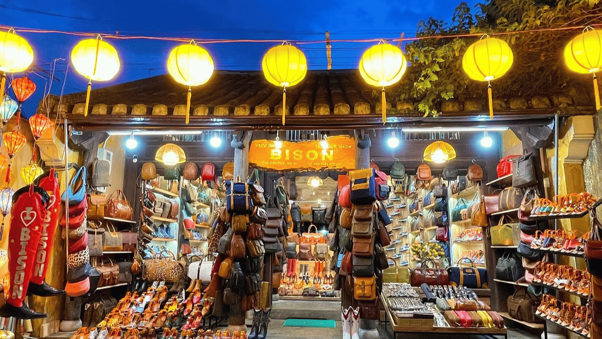 Handmade leather goods in hoi an
